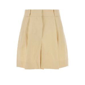 Blaze Women Pastel Yellow Linen Blend Shorts